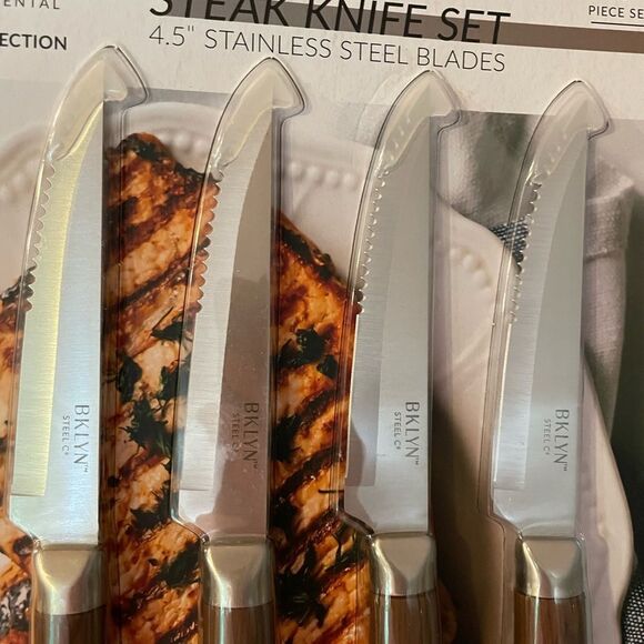 BKLYN Steel Elemental 4.5 Steak Knife Set - Picture 3 of 11
